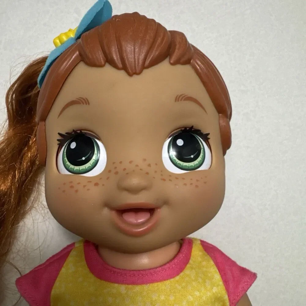 Baby Alive Baby Grows Up Doll Features Vibrant Orange Hair Brown Eyes Works 14